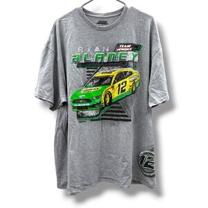 Team Penske Ryan Blaney T-Shirt Mens 2XL Gray NASCAR #12 Graphic Short Sleeve